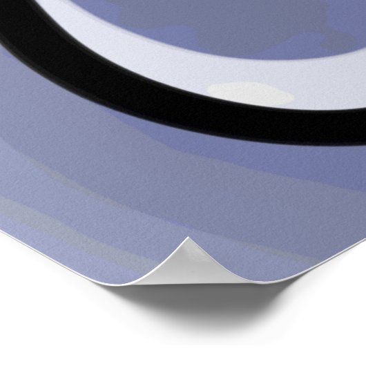 Figuur met Feline: Abstract Blauw, Sinaasappel, B  Poster (Hoek)