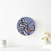 Figuur met Feline: Abstract Blauw, Sinaasappel, B Ronde Klok (Huis)