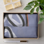 Figuur met Feline: Abstract Blauw, Sinaasappel, B Tissuepapier (Geschenk)