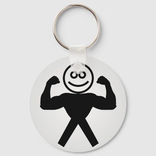 Figuur met spieren met spierkracht sleutelhanger (Voorkant)