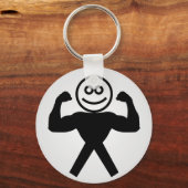 Figuur met spieren met spierkracht sleutelhanger (Voorkant)