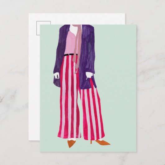Figuur met vaste Mode - gestripte zuigers Briefkaart (Voorkant / Achterkant)