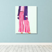 Figuur met vaste Mode - gestripte zuigers Canvas Afdruk (Insitu (Houten vloer))