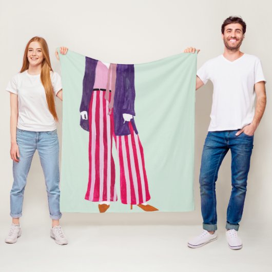 Figuur met vaste Mode - gestripte zuigers Fleece Deken (In situ)