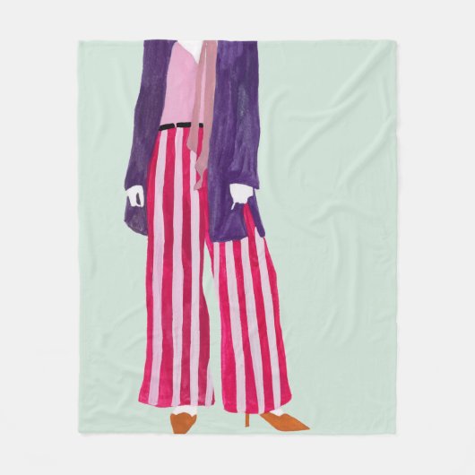 Figuur met vaste Mode - gestripte zuigers Fleece Deken (Voorkant)