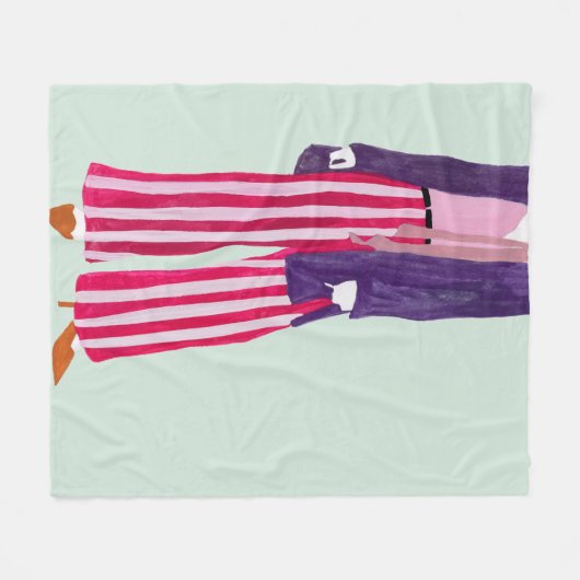 Figuur met vaste Mode - gestripte zuigers Fleece Deken (Voorkant (Horizontaal))