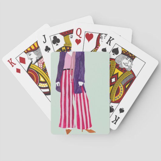 Figuur met vaste Mode - gestripte zuigers Pokerkaarten (Achterkant)