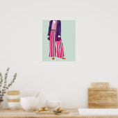 Figuur met vaste Mode - gestripte zuigers Poster (Keuken)