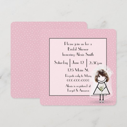 Figuur op roze poolpunten kaart (Voorkant / Achterkant)