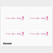 Figuur roze/Paarse Skater Rechthoekige Sticker (Vel)