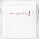 Figuur roze/Paarse Skater Rechthoekige Sticker (Tas)