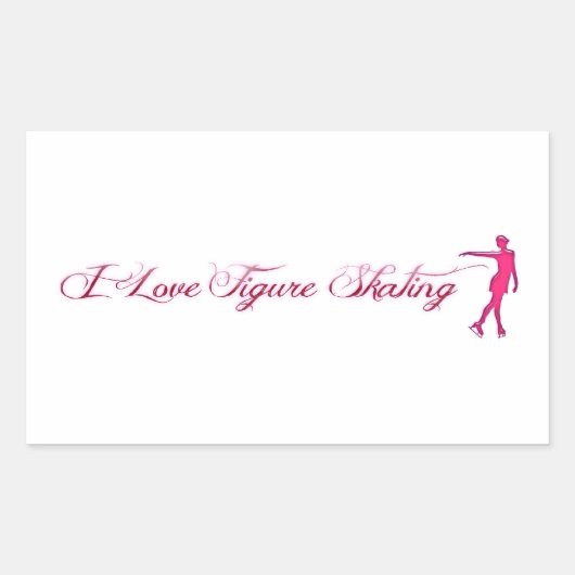 Figuur roze/Paarse Skater Rechthoekige Sticker (Voorkant)