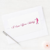 Figuur roze/Paarse Skater Rechthoekige Sticker (Envelop)