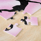 Figuur roze zirl Jigzaag Puzzle Legpuzzel (Zijkant)