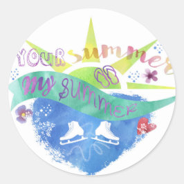 Figuur Schaats ontwerp Ronde Sticker