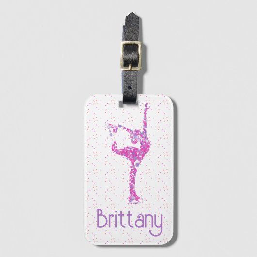 Figuur Schaatsen aangepaste naam Bagagelabel (Voorkant (verticaal))