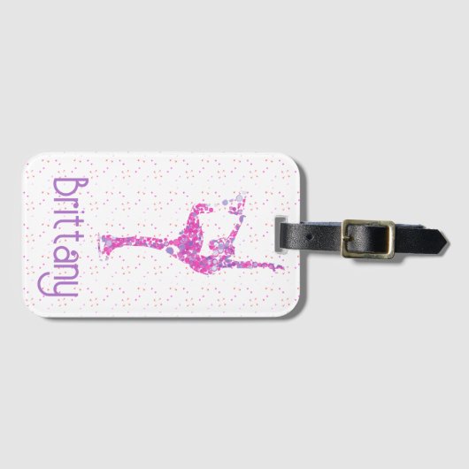 Figuur Schaatsen aangepaste naam Bagagelabel (Voorkant (horizontaal))