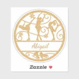 Figuur Schaatsen Aangepaste naam Vynil Sticker