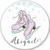 Figuur Schaatsen Aangepaste naam Vynil Sticker (Voorkant)