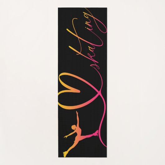 Figuur Schaatsen Aangepaste Naam Yoga Mat (Voorkant)