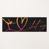 Figuur Schaatsen Aangepaste Naam Yoga Mat (Voorkant (horizontaal))