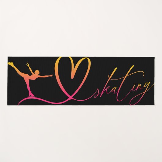 Figuur Schaatsen Aangepaste Naam Yoga Mat (Voorkant (horizontaal))