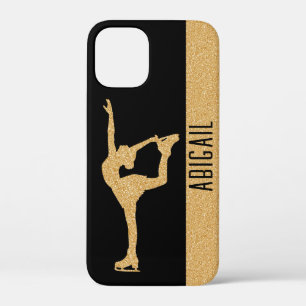 "Figuur Schaatsen" gouden glitter aangepaste naam Case-Mate iPhone Case