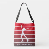 Figuur Schaatsen "Ice princess" aangepaste naam Crossbody Tas (Achterkant)