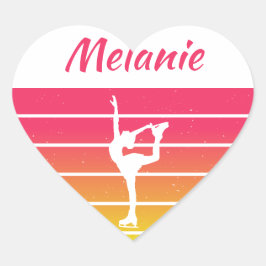 Figuur Schaatsen Meisje aanpassen naam Hart Sticker