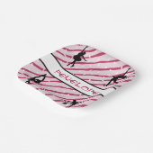 Figuur Schaatsen Meisje Pepermunt Sprinkle Pink Papieren Bordje (Gebogen)