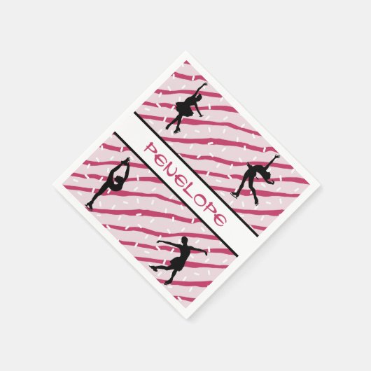 Figuur Schaatsen Meisje Pepermunt Sprinkle Pink Servet (Hoek)