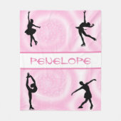 Figuur Schaatsen Roze Swirl Fleece Deken (Voorkant)