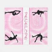 Figuur Schaatsen Roze Swirl Fleece Deken (Voorkant (Horizontaal))