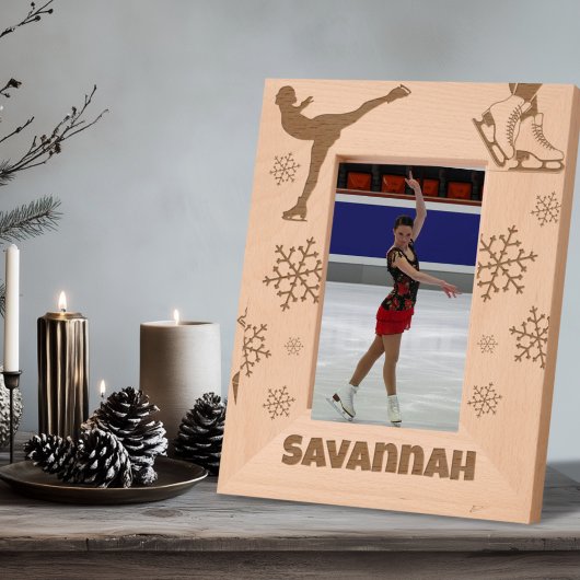 Figuur Schaatsen Schaatsen Custom Name Gegraveerde Lijstjes