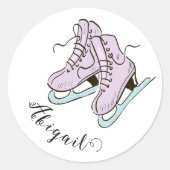 Figuur Schaatsen Schaatsen schaatsen aangepaste na Ronde Sticker (Voorkant)