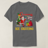 Figuur Schaatsen Sinterklaas Kerstmis Liefde 2 T-shirt (Design voorkant)