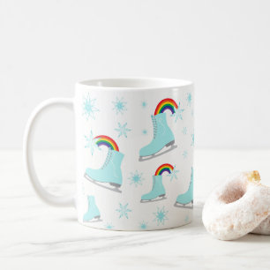 Figuur Schaatsen voor regenboog met ijsnevelvlokke Koffiemok