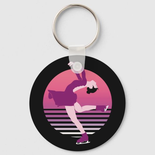 Figuur schaatsmeisje - kunst van ijsdansen sleutelhanger (Voorkant)