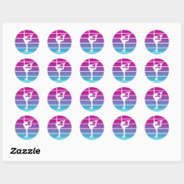 Figuur schaatsmeisje ronde sticker