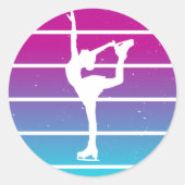 Figuur schaatsmeisje ronde sticker (Voorkant)