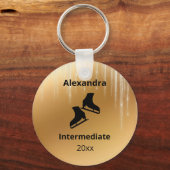 Figuur schaatstest jaars gouden sleutelhanger (Voorkant)