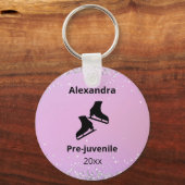 Figuur schaatstest sleutelhanger jaar roze (Voorkant)