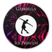 Figuur Schatting "Ice Princess", gepersonaliseerd Keramische Knop (Voorkant)