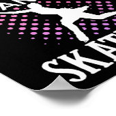 Figuur Skater houdt kalm en Schaats op ijsschaatse Poster (Hoek)