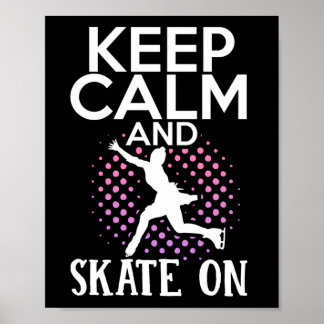 Figuur Skater houdt kalm en Schaats op ijsschaatse Poster