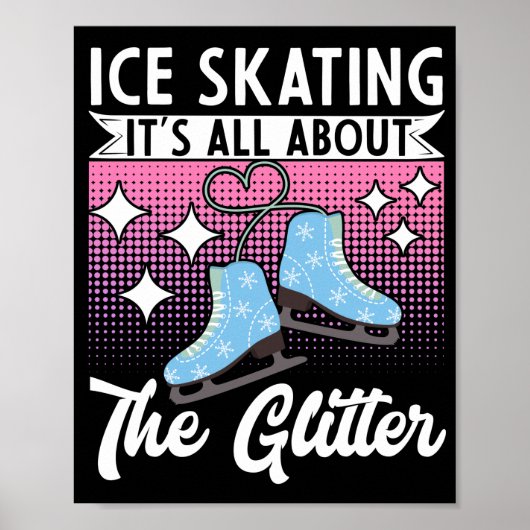 Figuur Skater Ice SkatingitS allen over Poster (Voorkant)