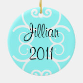 Figuur Skater Ornament - Ice Blue - personaliseer  (Achterkant)