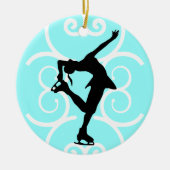 Figuur Skater Ornament - Ice Blue - personaliseer  (Voorkant)