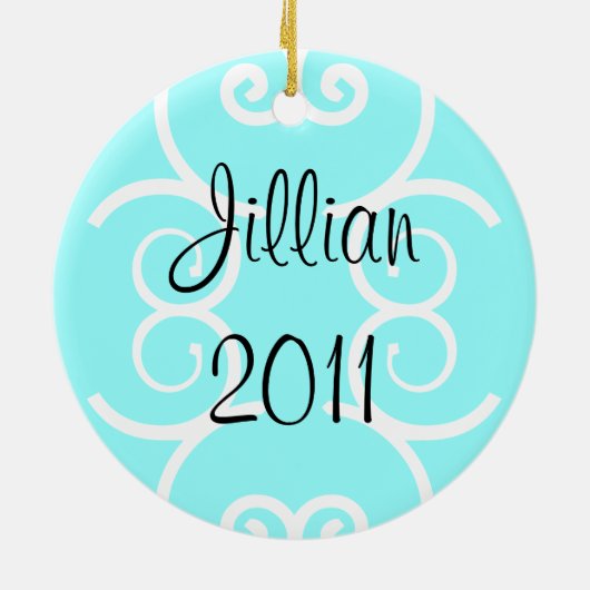 Figuur Skater Ornament - Ice Blue - personaliseer  (Achterkant)