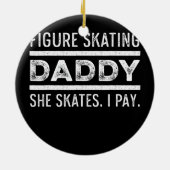 Figuur Skater Papa Ice Skating Schaats Team Keramisch Ornament (Achterkant)